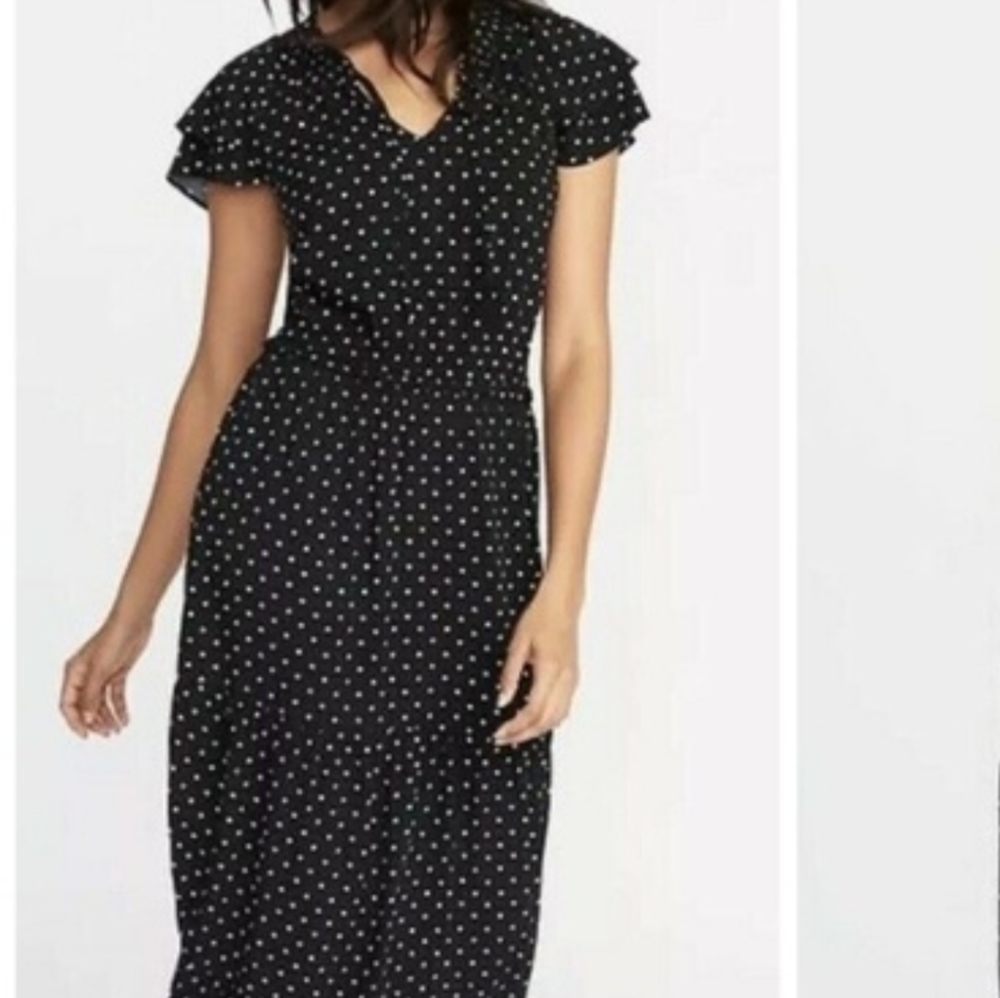 Old Navy Black White Polka Dot Maxi Dress Small